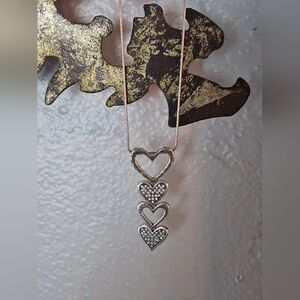 Brighton Fall in Love Heart Pave Crystal Necklace w / Scroll work